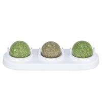 Trixie 3 speelbollen kattenkruiden met houder