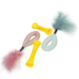 Trixie Speeltubes met veertjes set 4 stuks